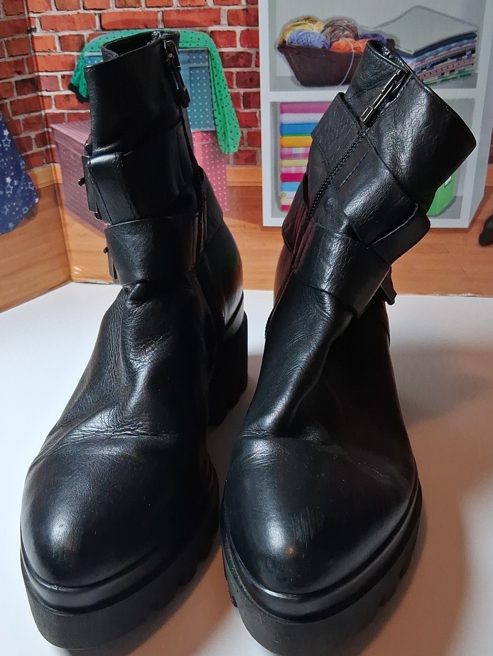 Janet Sport Women’s Black Platform Ankle Boots Size 37